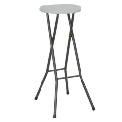 Tabouret Haut Pliable Polyéthylène Blanc Nesly - Lot De 2