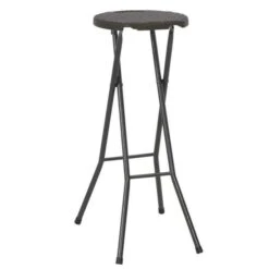 Tabouret Haut Pliable Polyéthylène Marron Nesly - Lot De 2
