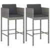 Tabourets De Bar 2 Pcs Avec Coussins Gris Résine Tressée -Pino Soldes Boutique tabourets de bar 2 pcs avec coussins gris resine tressee 3666722244886 1099855