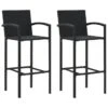 Tabourets De Bar 2 Pcs Noir Résine Tressée -Pino Soldes Boutique tabourets de bar 2 pcs noir resine tressee 3666722354820 943906