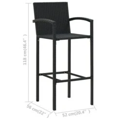 Tabourets De Bar 2 Pcs Noir Résine Tressée 17 Tabourets De Bar 2 Pcs Noir Résine Tressée -Pino Soldes Boutique tabourets de bar 2 pcs noir resine tressee 3666722354820 943913