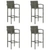 Tabourets De Bar 4 Pcs Gris Résine Tressée -Pino Soldes Boutique tabourets de bar 4 pcs gris resine tressee 3666722354783 943938