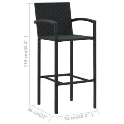 Tabourets De Bar 4 Pcs Noir Résine Tressée 17 Tabourets De Bar 4 Pcs Noir Résine Tressée -Pino Soldes Boutique tabourets de bar 4 pcs noir resine tressee 3666722354790 943937