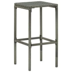 Tabourets De Bar Avec Coussins 3 Pcs Gris Résine Tressée -Pino Soldes Boutique tabourets de bar avec coussins 3 pcs gris resine tressee 3666722354899 943852