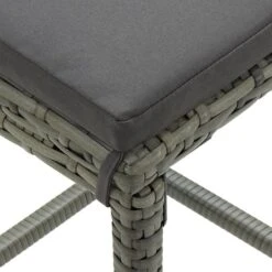 Tabourets De Bar Avec Coussins 3 Pcs Gris Résine Tressée -Pino Soldes Boutique tabourets de bar avec coussins 3 pcs gris resine tressee 3666722354899 943855