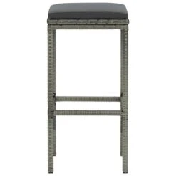 Tabourets De Bar Avec Coussins 4 Pcs Gris Résine Tressée -Pino Soldes Boutique tabourets de bar avec coussins 4 pcs gris resine tressee 3666722354868 943877