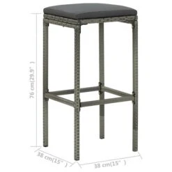 Tabourets De Bar Avec Coussins 4 Pcs Gris Résine Tressée -Pino Soldes Boutique tabourets de bar avec coussins 4 pcs gris resine tressee 3666722354868 943881