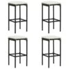 Tabourets De Bar Avec Coussins 4 Pcs Noir Résine Tressée -Pino Soldes Boutique tabourets de bar avec coussins 4 pcs noir resine tressee 3666722354875 943866