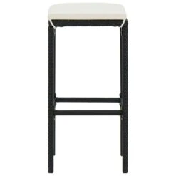 Tabourets De Bar Avec Coussins 4 Pcs Noir Résine Tressée -Pino Soldes Boutique tabourets de bar avec coussins 4 pcs noir resine tressee 3666722354875 943870