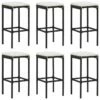 Tabourets De Bar Avec Coussins 6 Pcs Noir Résine Tressée -Pino Soldes Boutique tabourets de bar avec coussins 6 pcs noir resine tressee 3666722354844 943890