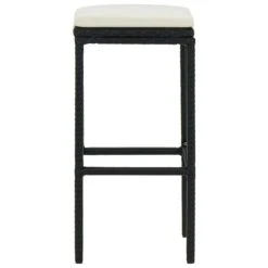 Tabourets De Bar Avec Coussins 6 Pcs Noir Résine Tressée -Pino Soldes Boutique tabourets de bar avec coussins 6 pcs noir resine tressee 3666722354844 943893