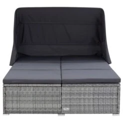 Transat à 2 Places Avec Coussin Résine Tressée Gris -Pino Soldes Boutique transat a 2 places avec coussin resine tressee gris 3666722364294 935748