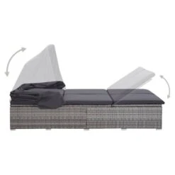 Transat à 2 Places Avec Coussin Résine Tressée Gris -Pino Soldes Boutique transat a 2 places avec coussin resine tressee gris 3666722364294 935750
